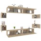 vidaXL Set de muebles para TV 8 pzas madera contrachapada roble Sonoma