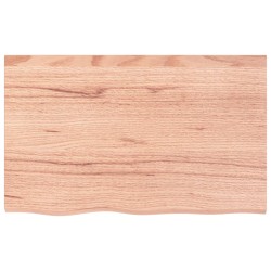 vidaXL Encimera de baño madera maciza tratada marrón claro 80x50x2 cm