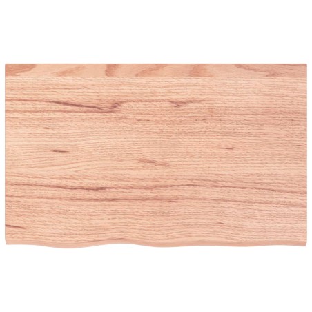 vidaXL Encimera de baño madera maciza tratada marrón claro 80x50x2 cm