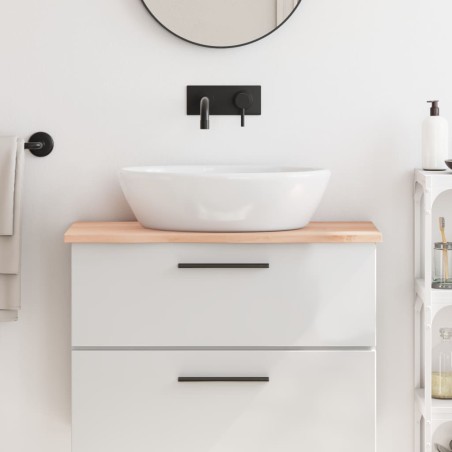 vidaXL Encimera de baño madera maciza sin tratar 80x40x2 cm