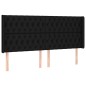 vidaXL Cabecero con orejas de tela negro 183x16x118/128 cm