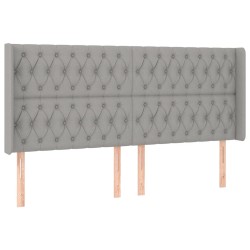 vidaXL Cabecero con orejas de tela gris claro 183x16x118/128 cm