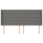 vidaXL Cabecero con orejas de tela gris oscuro 203x16x118/128 cm