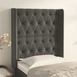 vidaXL Cabecero con orejas de terciopelo gris oscuro 83x16x118/128 cm