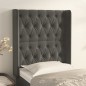 vidaXL Cabecero con orejas de terciopelo gris oscuro 83x16x118/128 cm vidaXL Cabecero con orejas de terciopelo gris oscuro 83x16x118/128 cm