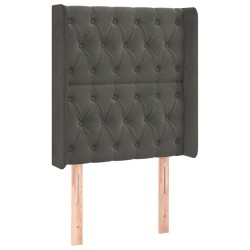 vidaXL Cabecero con orejas de terciopelo gris oscuro 83x16x118/128 cm