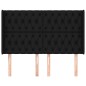 vidaXL Cabecero con orejas de tela negro 163x16x118/128 cm