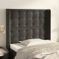 vidaXL Cabecero con orejas de terciopelo gris oscuro 103x16x118/128 cm vidaXL Cabecero con orejas de terciopelo gris oscuro 103x16x118/128 cm
