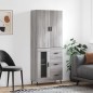 vidaXL Aparador alto madera contrachapada gris sonoma 69,5x34x180 cm vidaXL Aparador alto madera contrachapada gris sonoma 69,5x34x180 cm