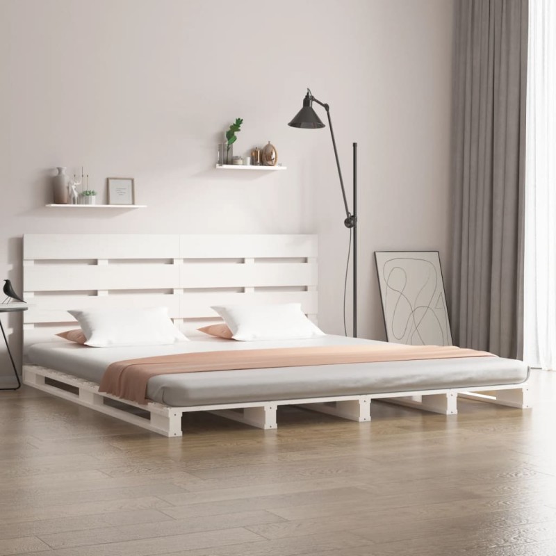 vidaXL Estructura de cama madera maciza de pino blanco 140x200 cm