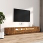 vidaXL Set de muebles TV con LEDS 3 pzas contrachapada roble ahumado vidaXL Set de muebles TV con LEDS 3 pzas contrachapada roble ahumado