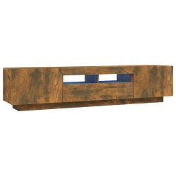 vidaXL Set de muebles TV con LEDS 2 pzas contrachapada roble ahumado