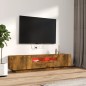 vidaXL Set de muebles TV con LEDS 2 pzas contrachapada roble ahumado