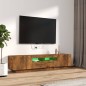 vidaXL Set de muebles TV con LEDS 2 pzas contrachapada roble ahumado