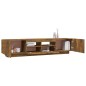 vidaXL Set de muebles TV con LEDS 2 pzas contrachapada roble ahumado