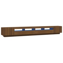 vidaXL Set muebles TV con LED 3 pzas madera contrachapada roble marrón