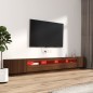 vidaXL Set muebles TV con LED 3 pzas madera contrachapada roble marrón vidaXL Set muebles TV con LED 3 pzas madera contrachapada roble marrón