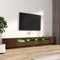 vidaXL Set muebles TV con LED 3 pzas madera contrachapada roble marrón vidaXL Set muebles TV con LED 3 pzas madera contrachapada roble marrón