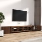 vidaXL Set muebles TV con LED 3 pzas madera contrachapada roble marrón vidaXL Set muebles TV con LED 3 pzas madera contrachapada roble marrón