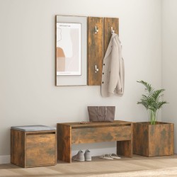 vidaXL Set de muebles de recibidor madera contrachapada roble ahumado