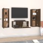 vidaXL Set de muebles para TV 3 pzas madera contrachapada roble marrón