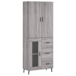 vidaXL Aparador alto madera contrachapada gris sonoma 69,5x34x180 cm