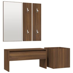 vidaXL Set de muebles de recibidor madera contrachapada roble marrón