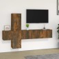 vidaXL Set de muebles de TV 5 pzas madera contrachapada roble ahumado