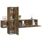 vidaXL Set de muebles de TV 5 pzas madera contrachapada roble ahumado