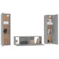vidaXL Set de muebles para TV 3 pzas madera contrachapada gris Sonoma vidaXL Set de muebles para TV 3 pzas madera contrachapada gris Sonoma