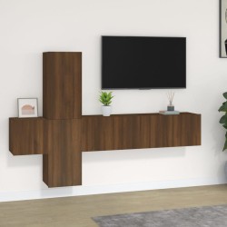 vidaXL Set de muebles para TV 5 pzas madera contrachapada roble marrón