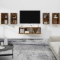 vidaXL Set de muebles de TV 6 pzas madera contrachapada roble ahumado