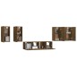 vidaXL Set de muebles de TV 6 pzas madera contrachapada roble ahumado