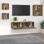 vidaXL Set de muebles de TV 5 pzas madera contrachapada roble ahumado