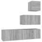 vidaXL Set de muebles para TV 4 pzas madera contrachapada gris Sonoma