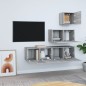 vidaXL Set de muebles para TV 4 pzas madera contrachapada gris Sonoma