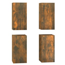 vidaXL Mueble TV 4 uds madera contrachapada roble ahumado 30,5x30x60cm
