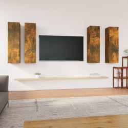 vidaXL Muebles de TV 4 uds madera contrachapada ahumado 30,5x30x110cm