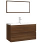 vidaXL Set de muebles de baño madera contrachapada marrón roble vidaXL Set de muebles de baño madera contrachapada marrón roble