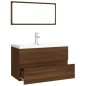vidaXL Set de muebles de baño madera contrachapada marrón roble vidaXL Set de muebles de baño madera contrachapada marrón roble