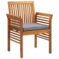 vidaXL Set comedor de jardín 5 pzas y cojines madera maciza de acacia vidaXL Set comedor de jardín 5 pzas y cojines madera maciza de acacia