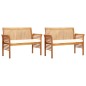vidaXL Set comedor de jardín 3 pzas y cojines madera maciza de acacia