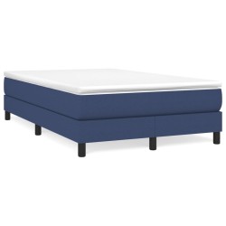 vidaXL Estructura de cama box spring tela azul 120x200 cm