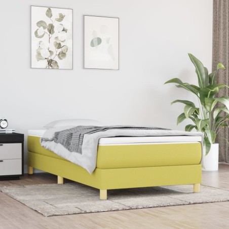 vidaXL Estructura de cama box spring tela verde 80x200 cm