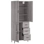 vidaXL Aparador alto madera contrachapada gris sonoma 69,5x34x180 cm vidaXL Aparador alto madera contrachapada gris sonoma 69,5x34x180 cm
