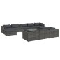 vidaXL Set de muebles de jardín 11 pzas y cojines ratán sintético gris vidaXL Set de muebles de jardín 11 pzas y cojines ratán sintético gris