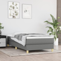 vidaXL Estructura de cama box spring tela gris oscuro 80x200 cm