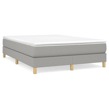 vidaXL Estructura de cama box spring tela gris claro 140x200 cm