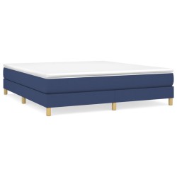 vidaXL Estructura de cama box spring tela azul 160x200 cm