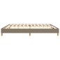 vidaXL Estructura de cama box spring tela gris taupe 200x200 cm
